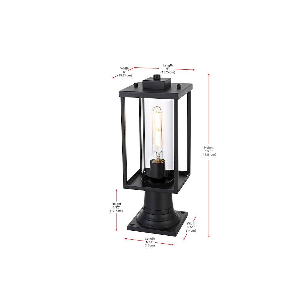 Elegant Lighting - Memphis 7 inch Outdoor Pendant - Black