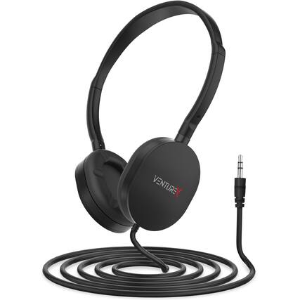 Front. VentureX - VentureX K22 3.5mm Kids Learning Stereo Phone & Computer Headphone, Black.