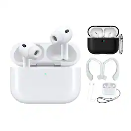 Apple - AirPods Pro (3rd generation) Black Bundle With Accessories