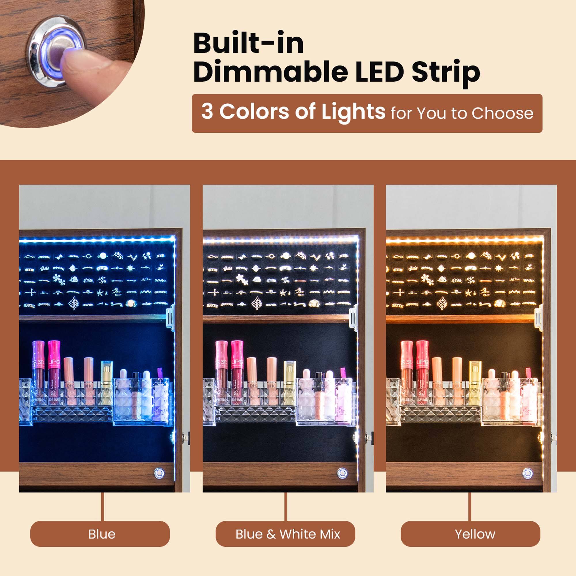 Built-in Dimmable LED Strip

3 Colors of Lights for You to Choose

Blue

Blue & White Mix

Yellow