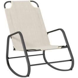 Outsunny - Garden Rocking Chair, Outdoor Indoor Sling Fabric Rocker for Patio, Balcony, Porch, Light - Brown