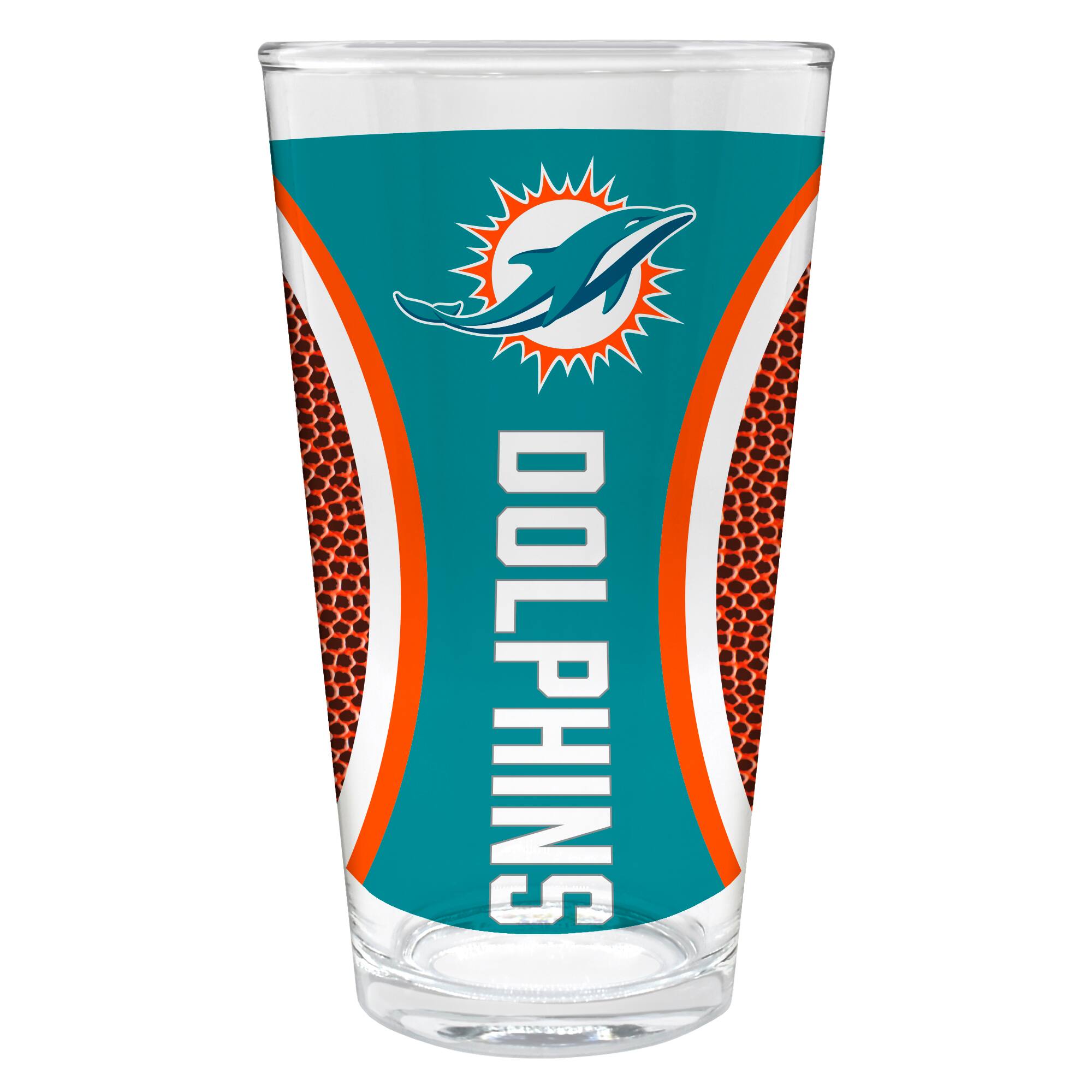 Great American Products - Miami Dolphins 16oz. Game Ball Pint Glass - Brown