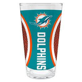 Great American Products - Miami Dolphins 16oz. Game Ball Pint Glass - Brown