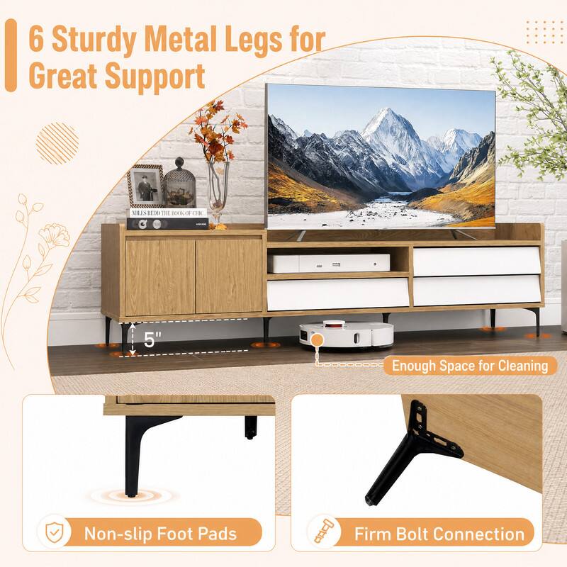 6 Sturdy Metal Legs for Great Support

MILES RED THE BOOK OF CHIC

5"

Enough Space for Cleaning

Non-slip Foot Pads

Firm Bolt Connection
