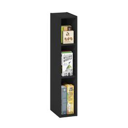 Furinno - FULDA Book Shelf, 3-Tier Narrow Storage Cabinet, Bookcase with 6-In Width Storage Shelf, 9.3 x 5.9 x 31.5 - Blackwood