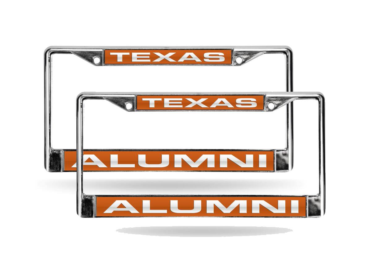 Texas Longhorns Alumni (Set of 2) Chrome Metal Laser Cut License Plate Frame