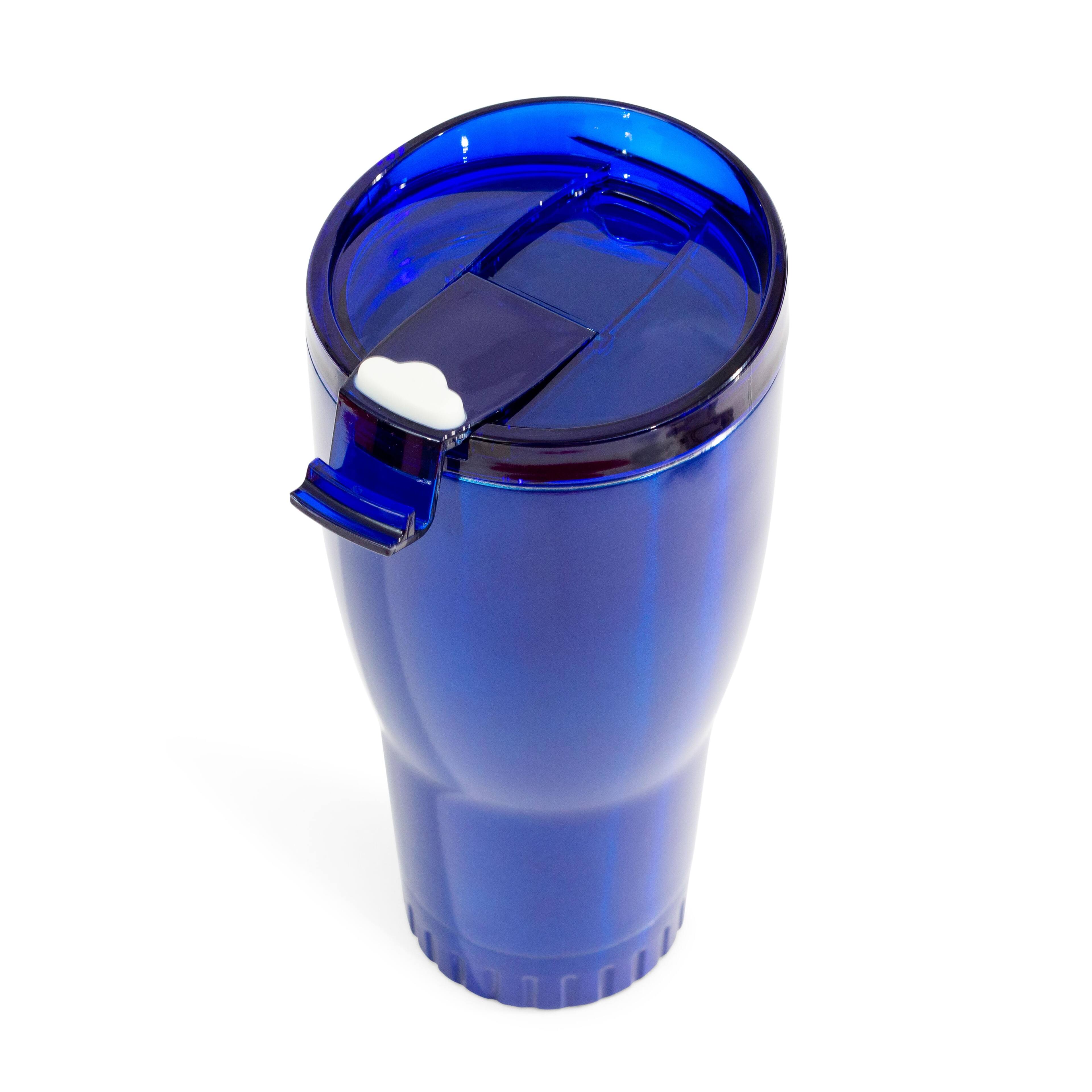 Alt View 10. Silver Buffalo - Metallic Royal Blue Stainless Steel Tumbler With Flip Lid | Holds 30 Ounces - Blue.