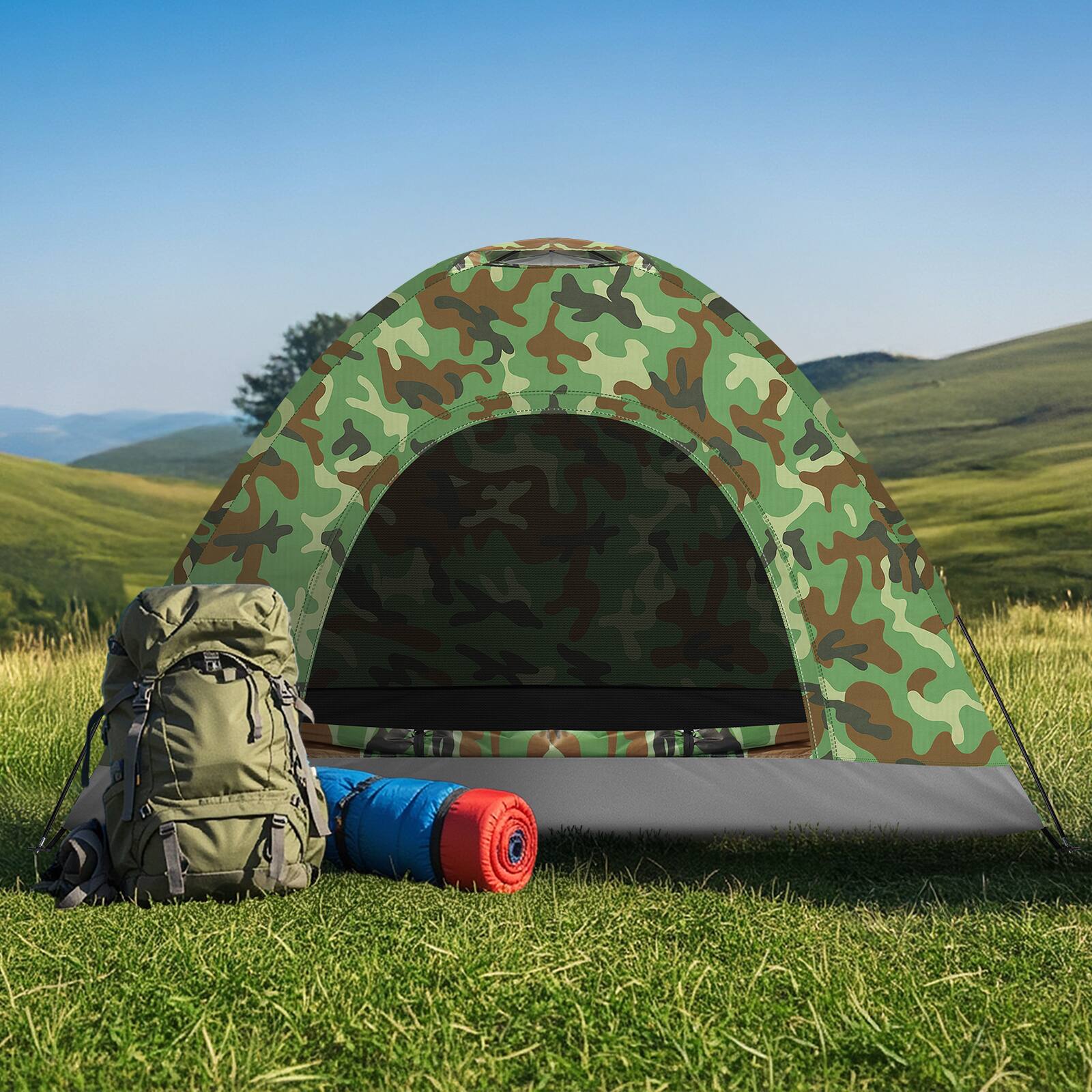 Alt View 4. Winado - Camping Tent, Portable Dome Tent 78*53in for 3-4 Person Waterproof for Outdoor Hiking Climbing Camping Backpacking - Camouflage.