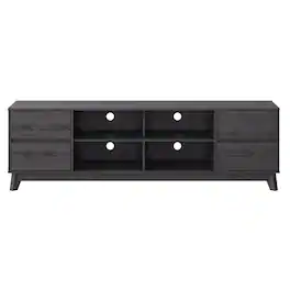 CorLiving - Hollywood Collection TV Stand with Open and Closed Shelves for Most TVs up to 85" - Dark Gray