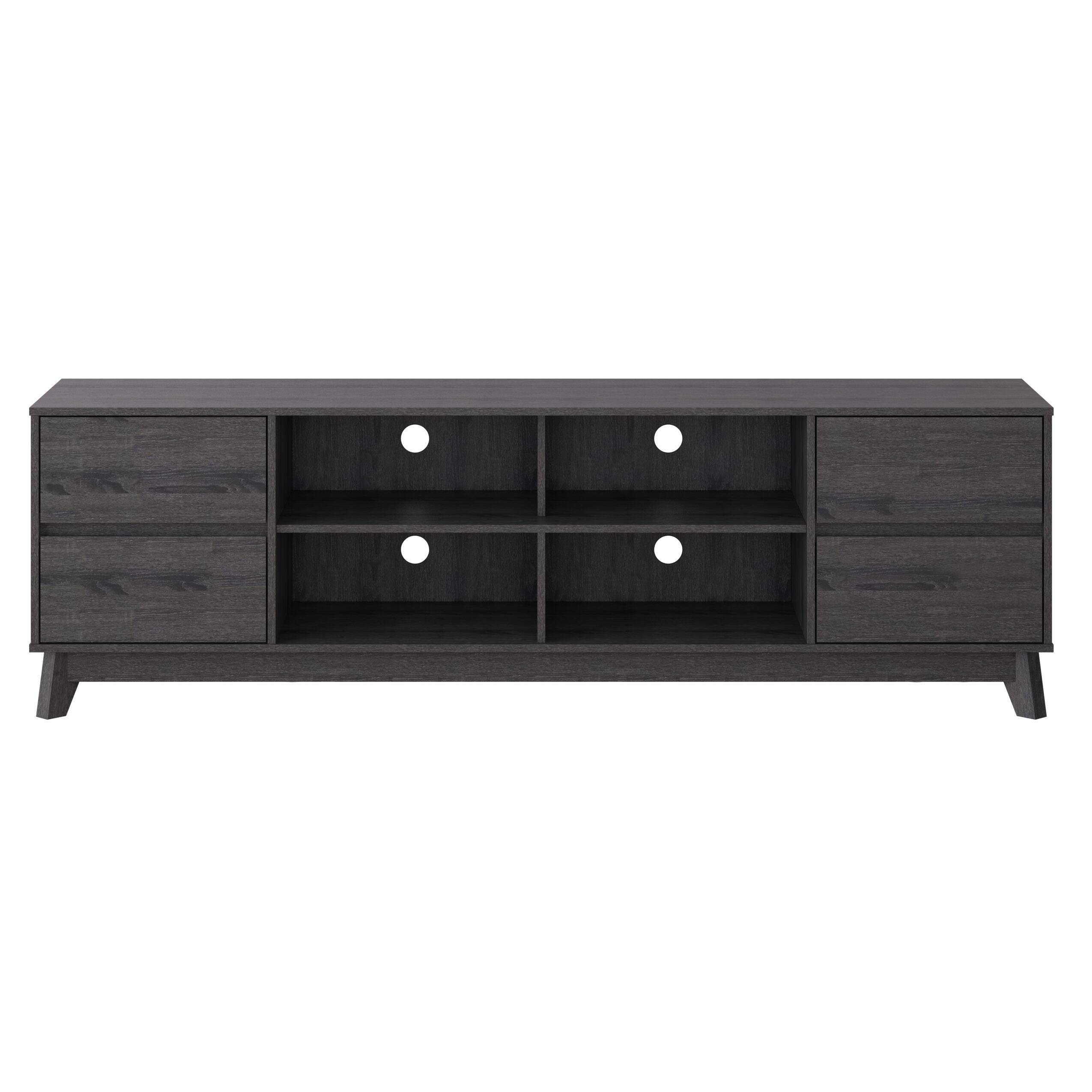 Front. CorLiving - Hollywood Collection TV Stand with Open and Closed Shelves for Most TVs up to 85" - Dark Gray.