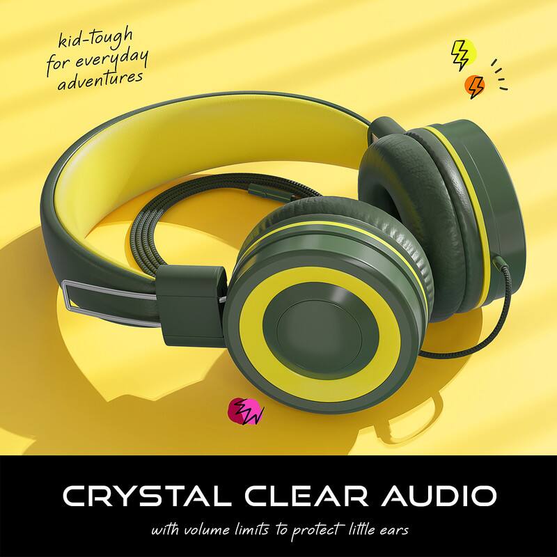 kid-tough for everyday adventures

CRYSTAL CLEAR AUDIO with volume limits to protect little ears