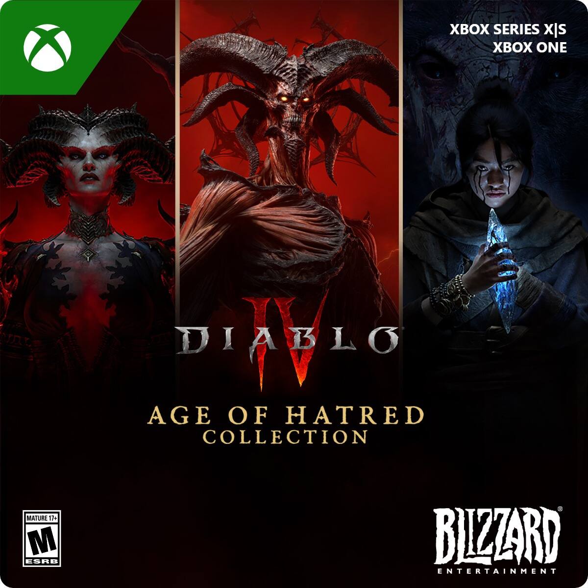XBOX SERIES X/S XBOX ONE
DIABLO
AGE OF HATRED COLLECTION
MATURE 17+
ESRB
BLIZZARD ENTERTAINMENT - M (Mature 17+)