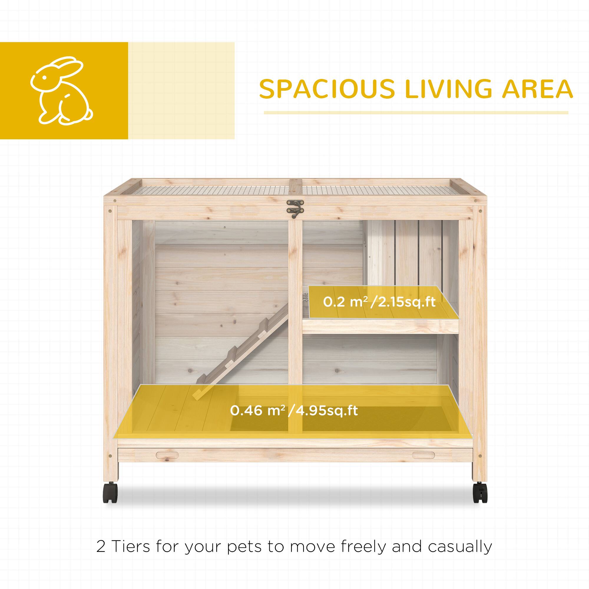 SPACIOUS LIVING AREA

0.2 m² / 2.15 sq.ft

0.46 m² / 4.95 sq.ft

2 Tiers for your pets to move freely and casually