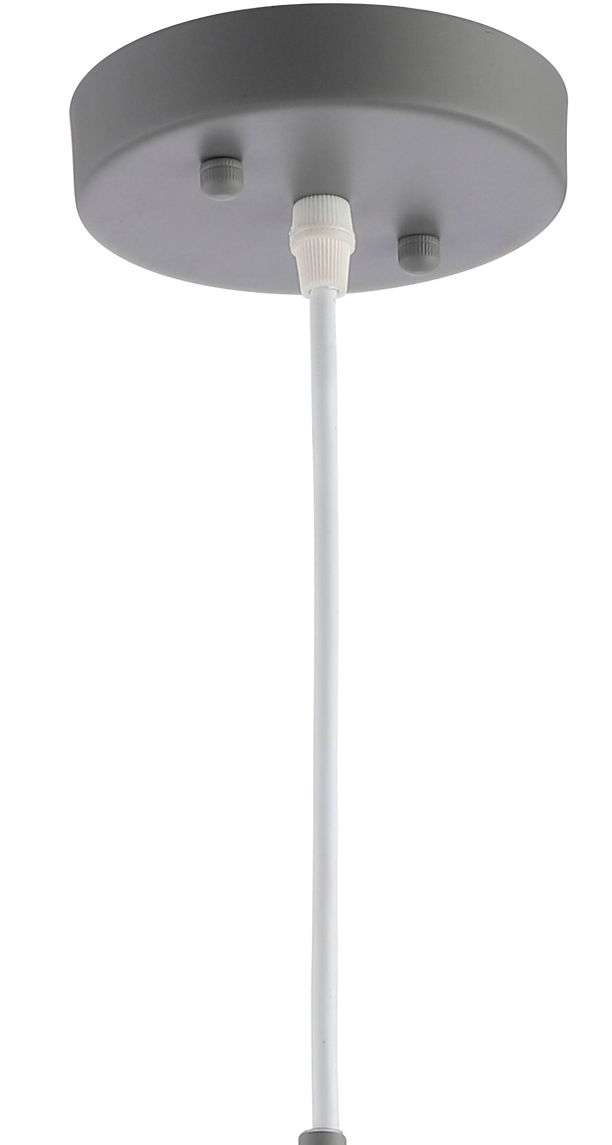 Alt View 4. Jonathan Y - Simon 12" Adjustable Metal/Glass LED Pendant, Gray - Gray/White.