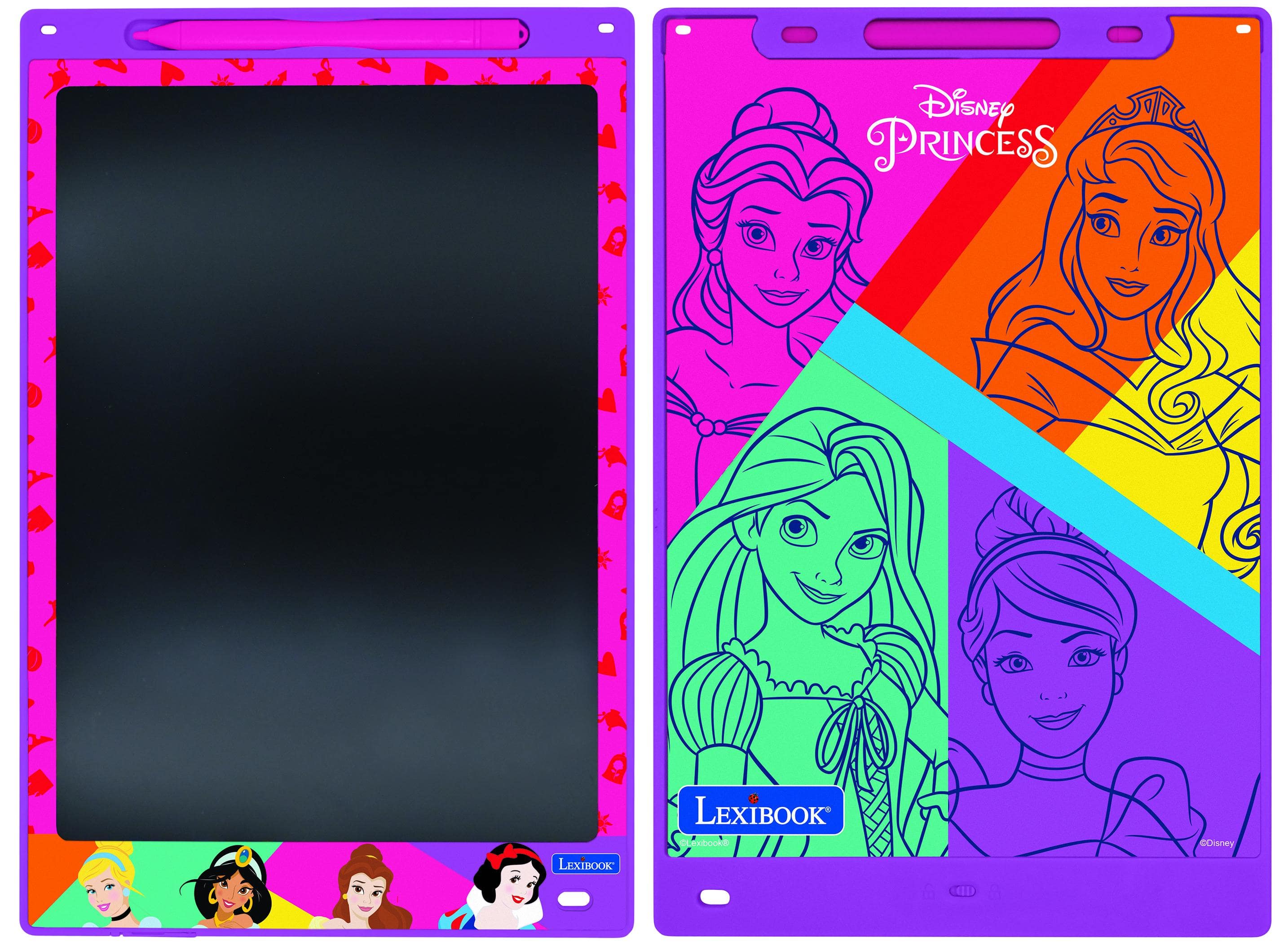 Lexibook - Disney Princess 11’’ Multicolor Learning Drawing E-ink Tablet with Stencils