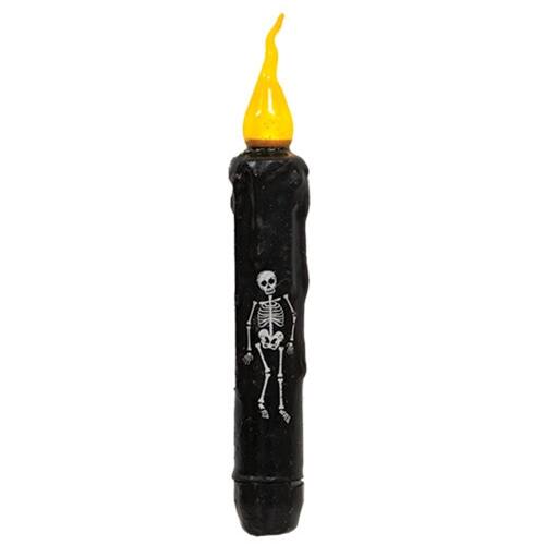 Front. BreeBe - Dancing Skeleton Flicker Timer Taper - 7" - Black.