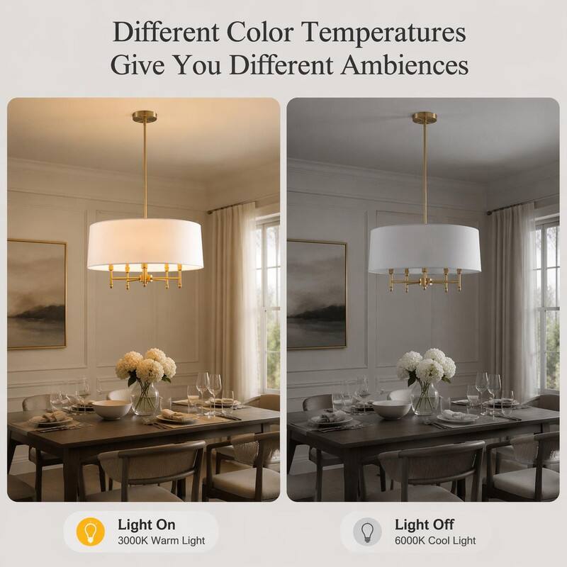 Different Color Temperatures Give You Different Ambiences

Light On 3000K Warm Light

Light Off 6000K Cool Light