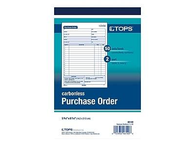 125-66 TOPS  
50 sheets/book  
2 carbonless  
Purchase Order  
ETOPS  
S +4160