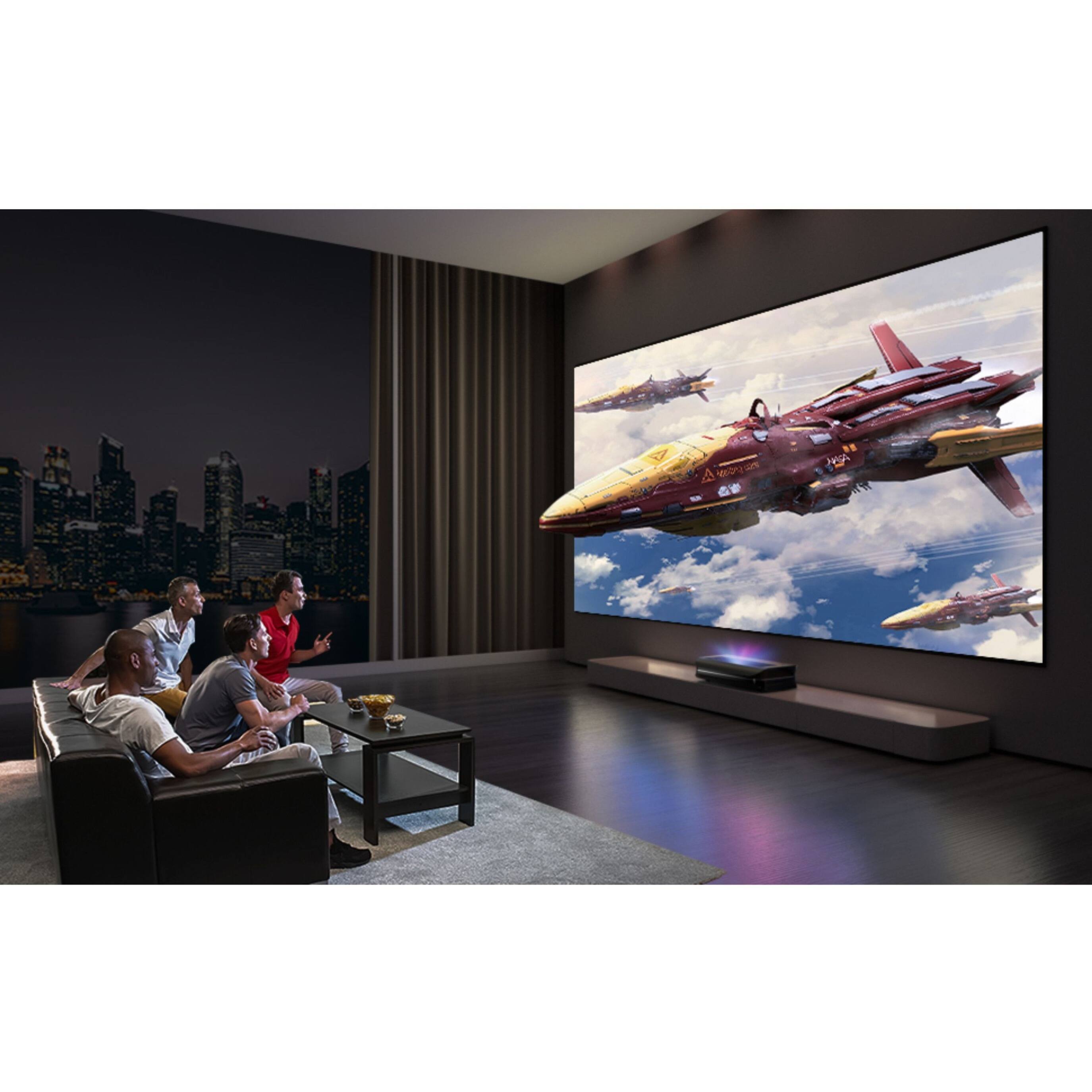 Alt View Zoom 20. AWOL Vision - 4K UHD Smart Triple Laser Ultra Short Throw Projector with 3500 Lumens, HDR10+, Dolby Atmos, 3D - Black.