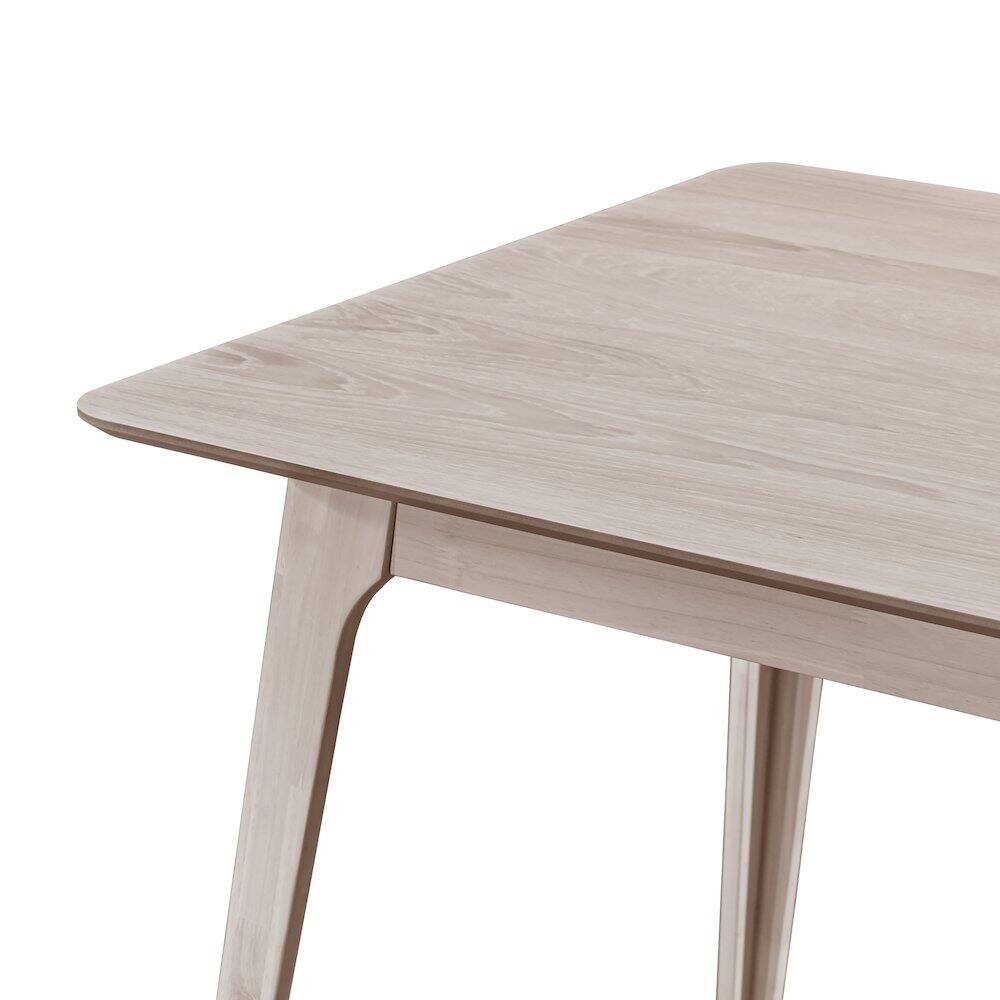 Angle. New Classic Furniture - Oscar Wood Counter Height Table in White Ash - White Ash.