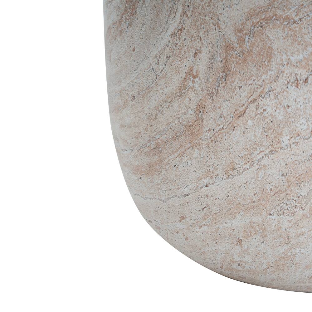 Alt View 3. Loheer - Loheer Concrete Side Table Outdoor End Table Travertine Finish Barrel Side Table Lightweight Indoor Outdoor Table - Travertine.