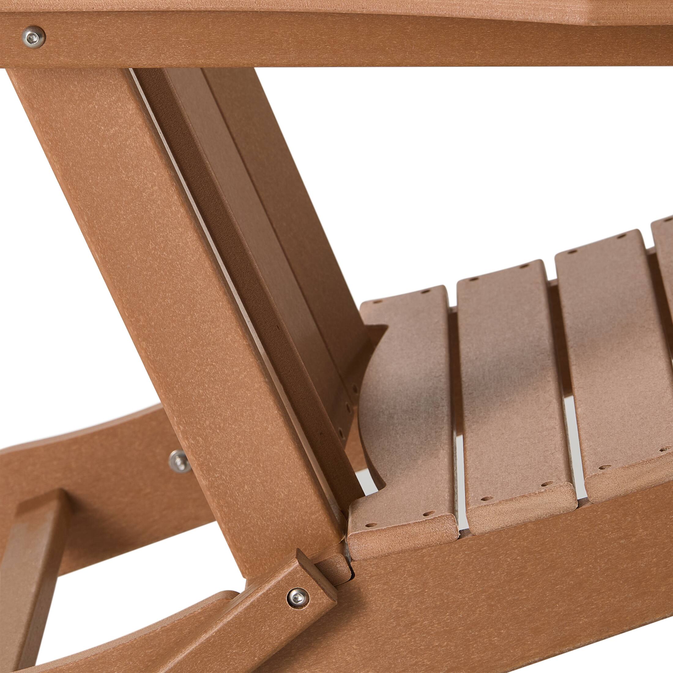 Alt View 5. WestinTrends - WestinTrends Malibu Outdoor HDPE Folding Poly Adirondack Chairs (Set of 2) - Teak.