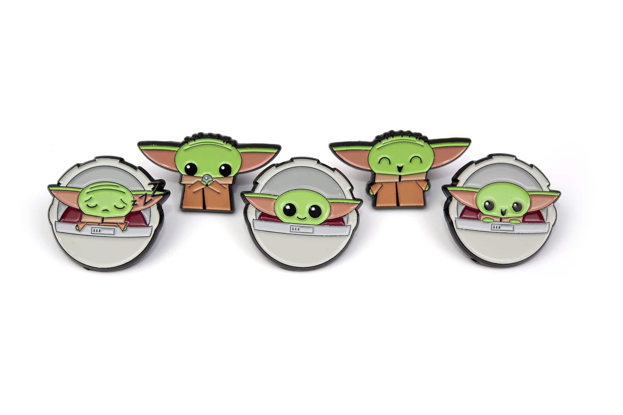 SalesOne LLC - Star Wars: The Mandalorian, The Child 5-Piece Enamel Pin Set | Baby Yoda Pins - Green