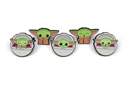 SalesOne LLC - Star Wars: The Mandalorian, The Child 5-Piece Enamel Pin Set | Baby Yoda Pins - Green