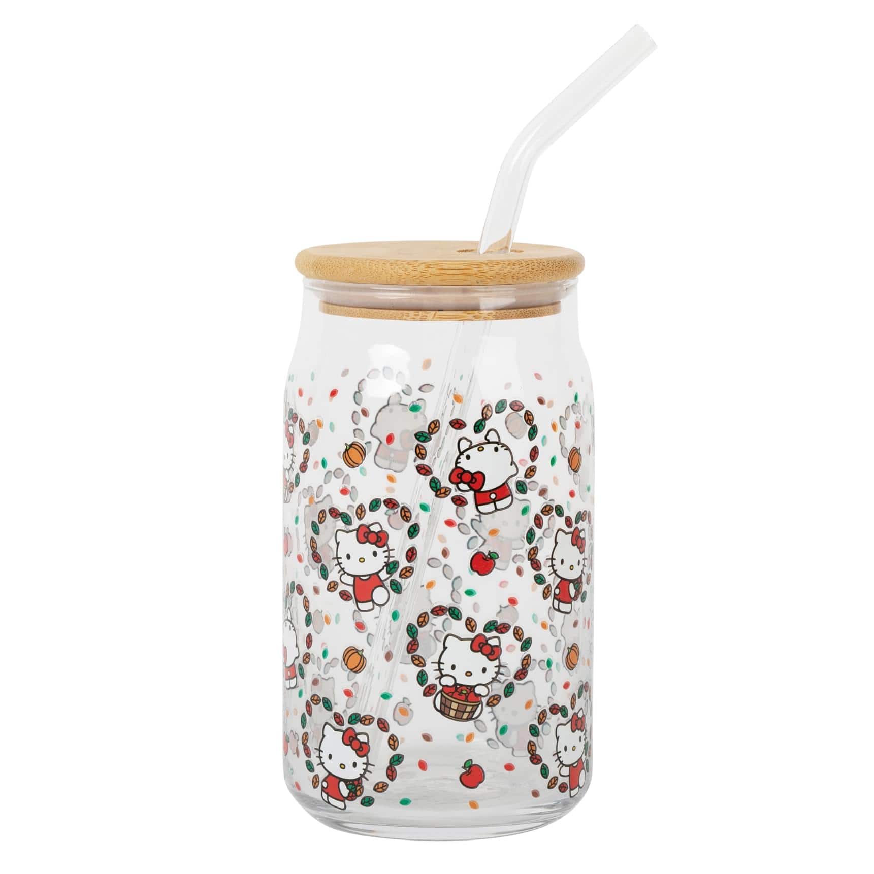 Silver Buffalo - Sanrio Hello Kitty Fall Leaves 16-Ounce Glass Tumbler With Bamboo Lid and Straw - White price history on PriceWatchPro