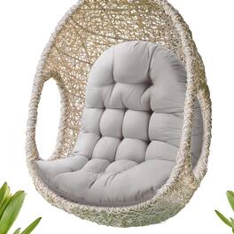 Fabibe - Thick Egg Chair Cushion Replacement, Button Tufted Outdoor Swing Chair Cushion with High Elasticity PP Cotton and - Gray