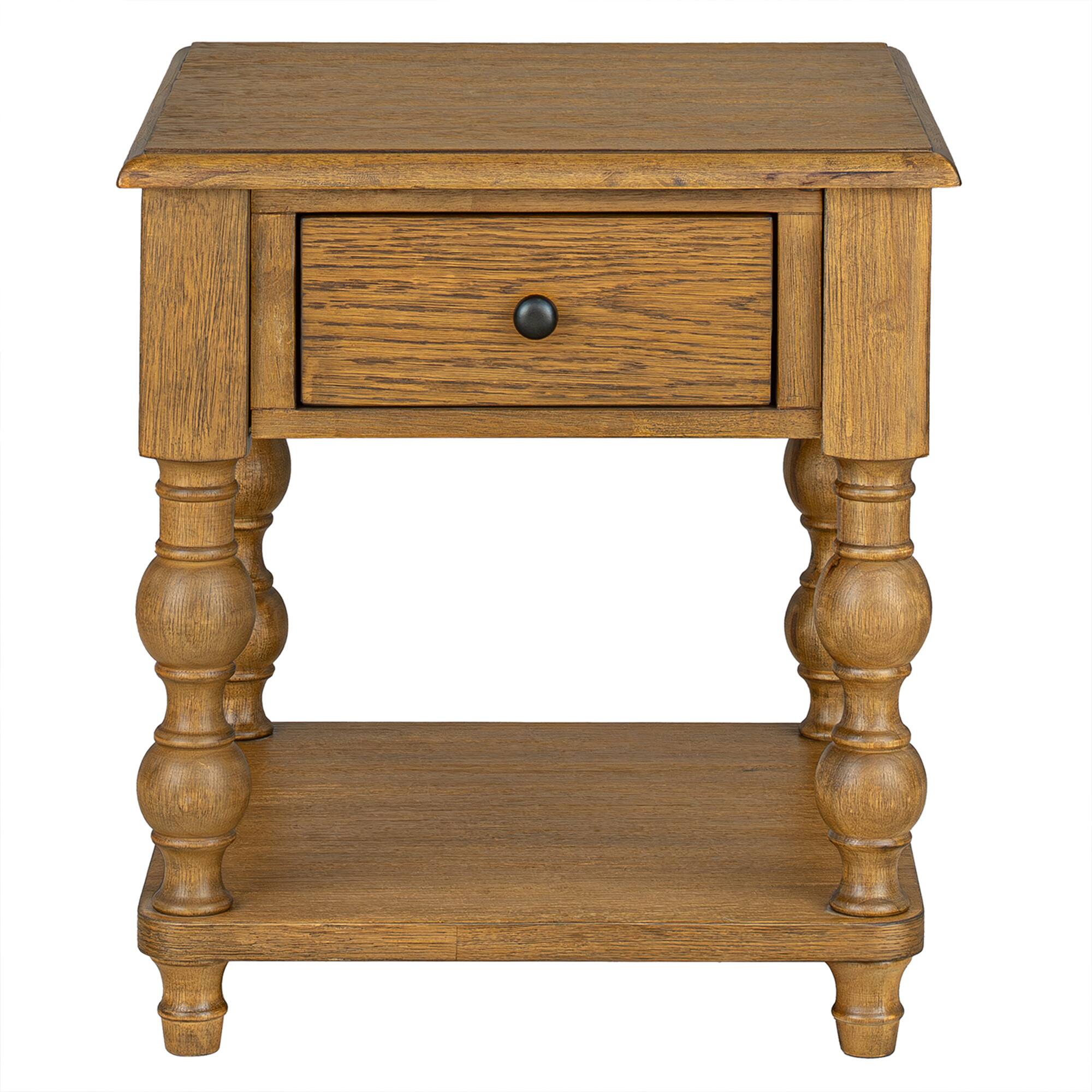 Alt View 6. ROME + OAK - ROME + OAK Stratford Square Wood Coffee Table with Drawers, Natural Oak - Natural Oak.