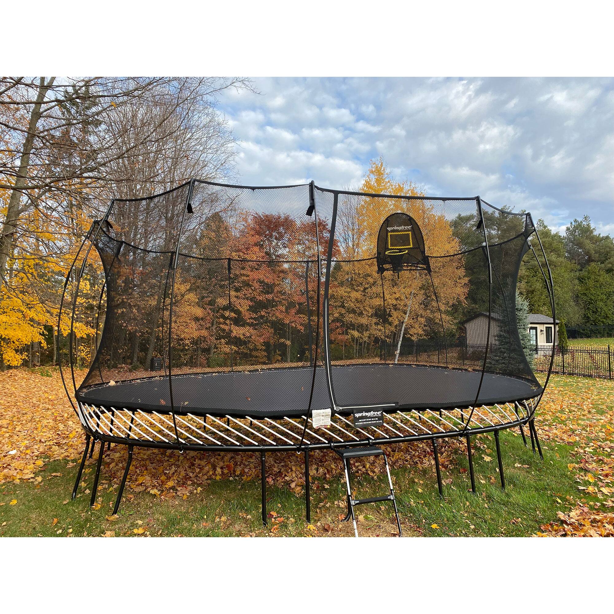 Alt View 7. Springfree Trampoline - Springfree Trampoline 12'x19' Jumbo Oval Trampoline with 22'x29' Space Required - Blue, Black.