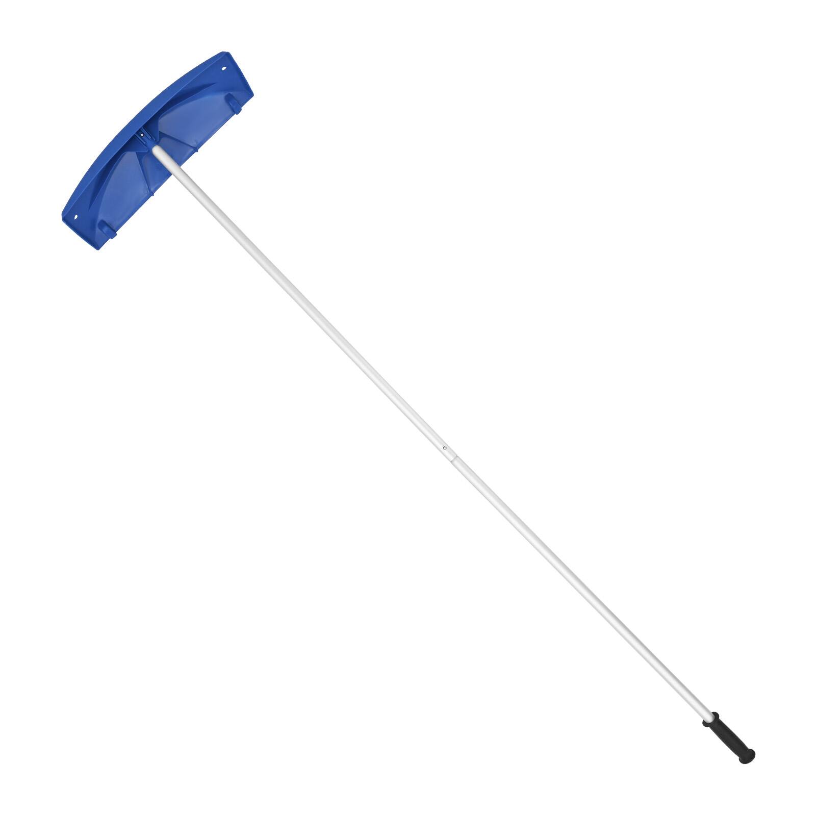 Alt View 5. VEVOR - Adjustable Snow Roof Rake, 24-inch PP Blade, 3.8-18.2 ft Extendable Snow Scraper with Wheels, Anti-Slip Handle - Silver + Blue.