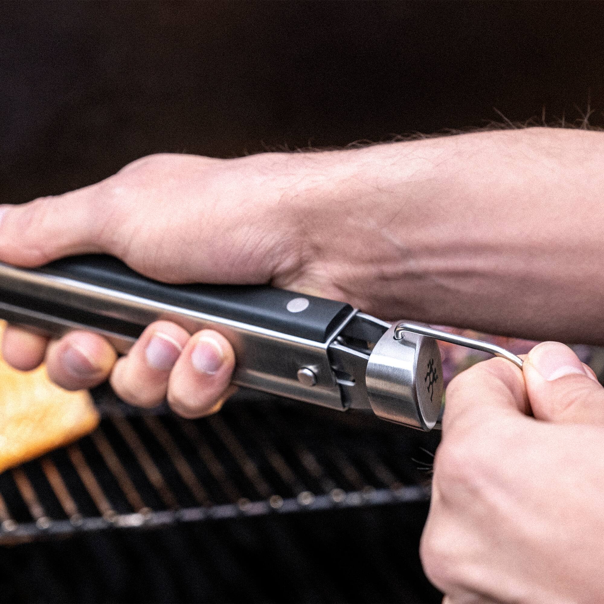 Alt View 4. ZWILLING - ZWILLING BBQ+ 16 inch Triple Rivet Stainless Steel Locking Grill Tongs - Stainless Steel.