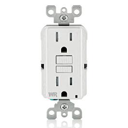 Leviton - GFCI Weather-Resistant Outdoor Outlet, 15A Self-Test Tamper-Resistant with LED Indicator - White