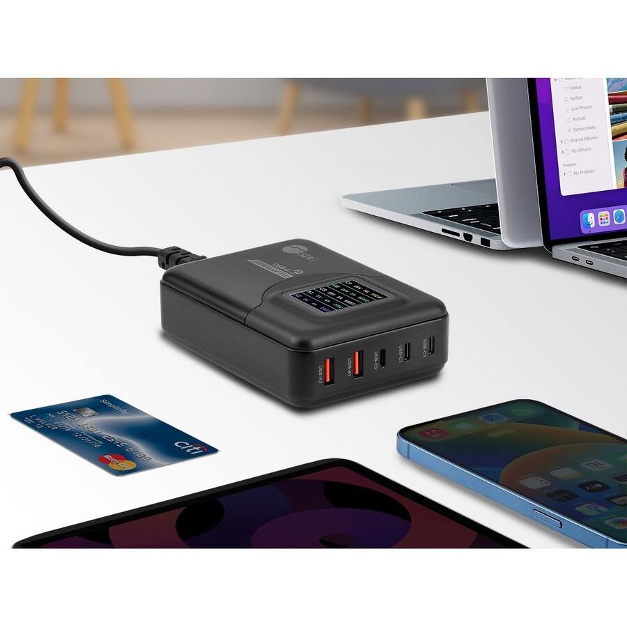 Sure, here is the corrected and grouped text:

**Product Name:**
- Videor Selten LM P

**Features:**
- Pertral
- Soneenghota
- Sared
- Rbums
- W lbums
- Ponds

**Specifications:**
- My P aF a d J 28 M
- Oranglo LET
- ESH Abekdrg 61 cit
- 5IBA IT-S0
- 10 USB-CT

**Additional Information:**
- The image shows a device with multiple USB ports and a power outlet, along with a laptop and smartphones.