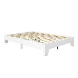 Boyd Sleep - Lugano Platform Bed Frame - Solid Wooden Slat Support, No Box Spring Needed, Queen - White