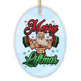 OrnamentallyYou - Buff Santa Merry Liftmas Ornament Strong Holiday Spirit Gift for Fitness Lovers - Multi-colored
