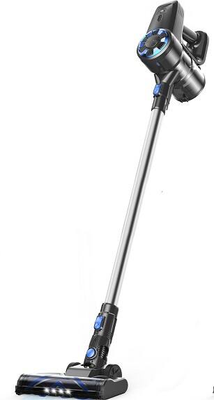 Front. Ecooso - Cordless Vacuum Cleaner, Lightweight Stick Design with Strong Suction for Home and Car Cleaning - Blue.