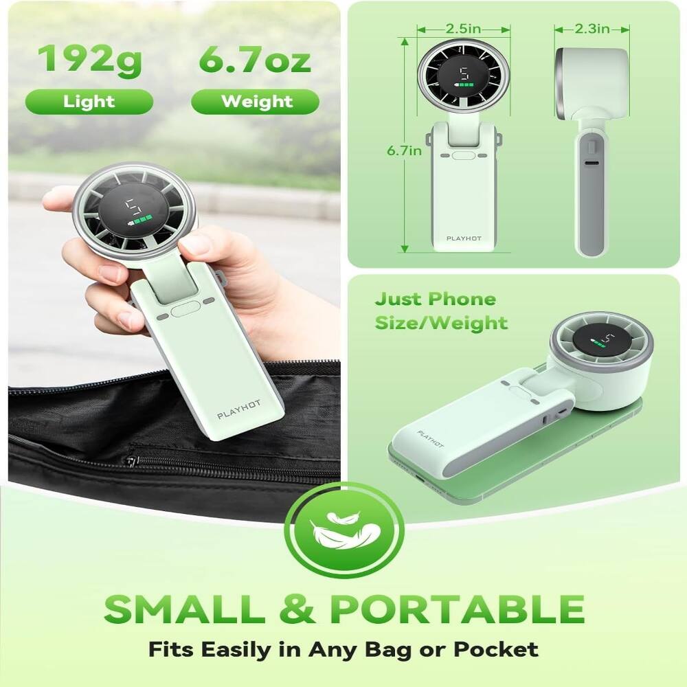 192g 6.7oz Light Weight  
2.5in 5 2.3in 6.7in 5  
PLAYHOT  
Just Phone Size/Weight  
5 PLAYHOT  
PLAYHOT  
SMALL & PORTABLE  
Fits Easily in Any Bag or Pocket