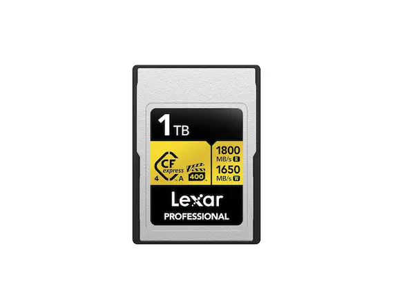 1 TB 1800 MB/s R 1650 MB/s W 400 MB/s W CF express 4 A Lexar PROFESSIONAL