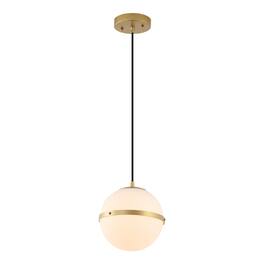 Jonathan Y - Porter 8" Modern Minimalist Globe LED Pendant Light - Gold Painting/White