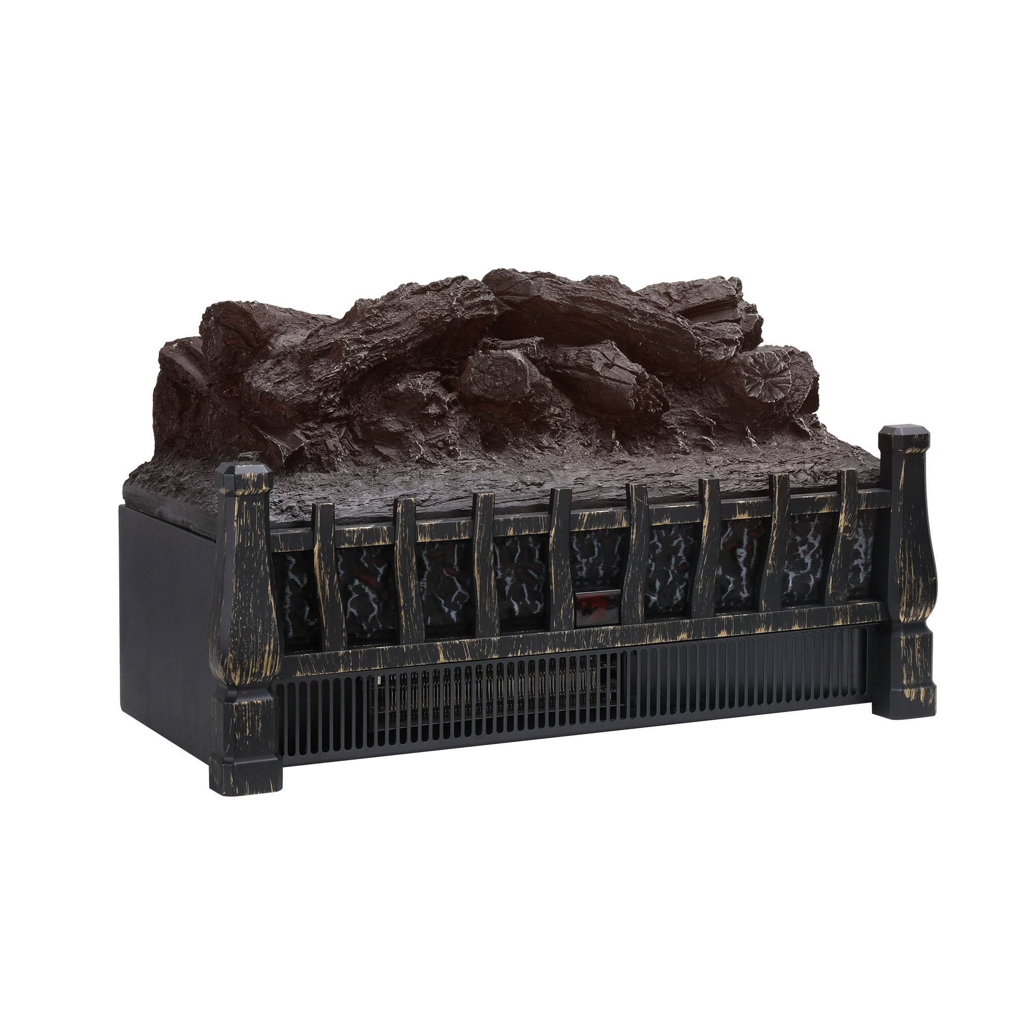 Left. Vaczon - 1500W Electric Fireplace Heater with Realistic Flame Effect, Remote Control, Timer & Overheat Protection for Indoor Use - Black.