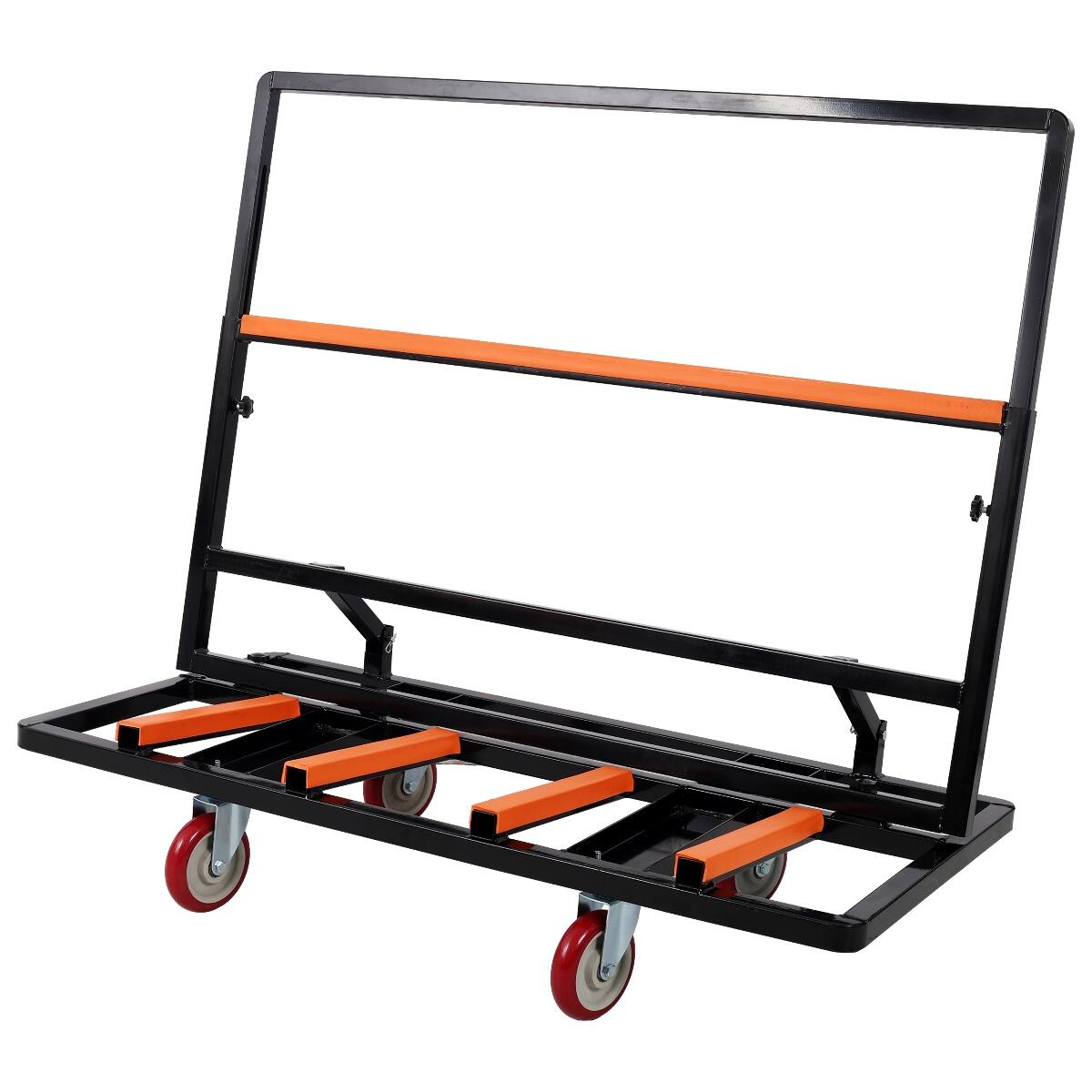 Alt View 2. Ropilly - Ropilly Folding Drywall Cart, 2200 lb Utility Dolly with Swivel Casters, Steel Panel Moving Cart - Black.
