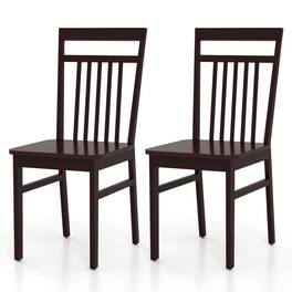 SlickBlue - Modern Farmhouse Wooden Dining Chairs Set of 2 with High Back, Supports 280 lbs - Cappuccino
