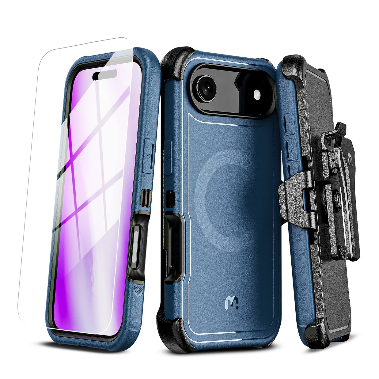 Mybat Pro - Maverick Series MagSafe Case w/ Holster and Tempered Glass for Apple iPhone Air - Blue
