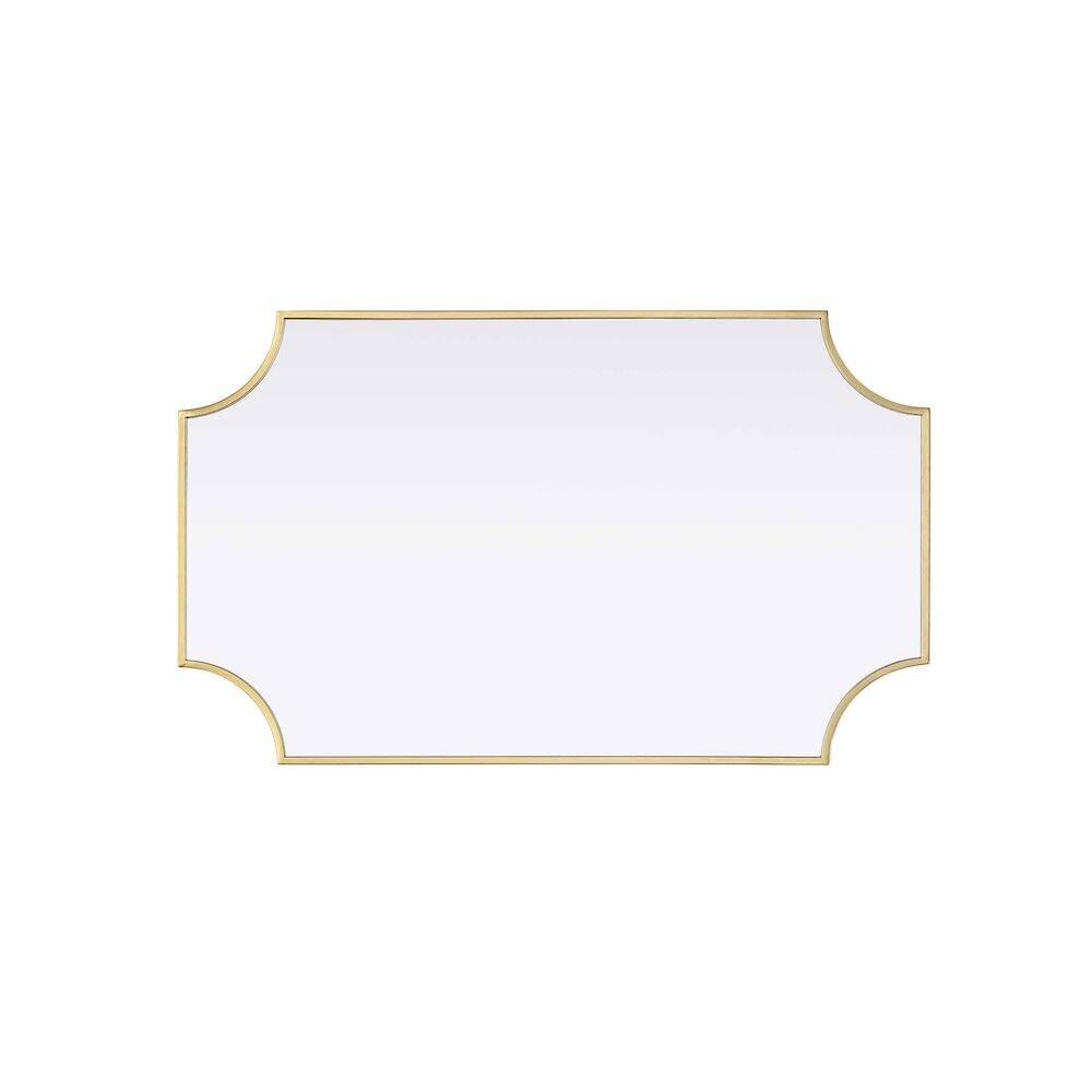 Alt View 1. Elegant Kitchen and Bath - Notched Metal Mirror 22x36 inch in Brass - Brass.
