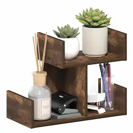 Furinno - HERMITE Desk Organizers and Accessories, 2-Tier U-shape Office Organization Shelf, Desk Top Book Shelf - Amber Pine
