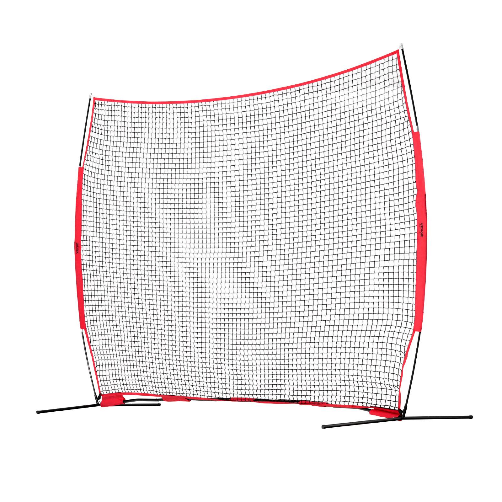 Alt View 5. VEVOR - Barricade Backstop Net, 12x9 ft Ball Sports Barrier Netting, Portable Practice Equipment with Carry Bag - Red.