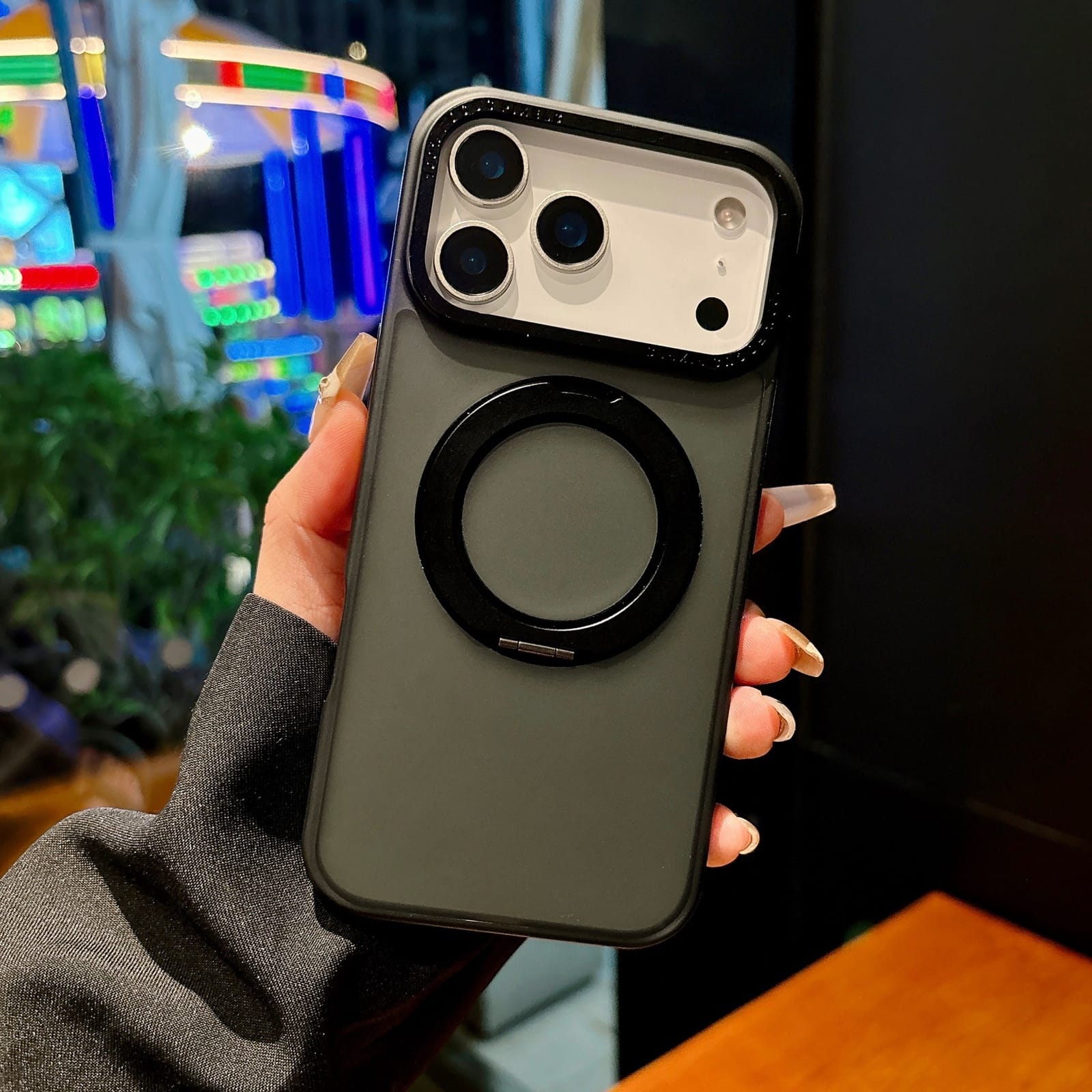 Dteck - Frosted Magnetic Case for Apple iPhone 17 Pro with 360 Rotating Kickstand, Shockproof Anti-Drop Protective Cover - Black price history on PriceWatchPro
